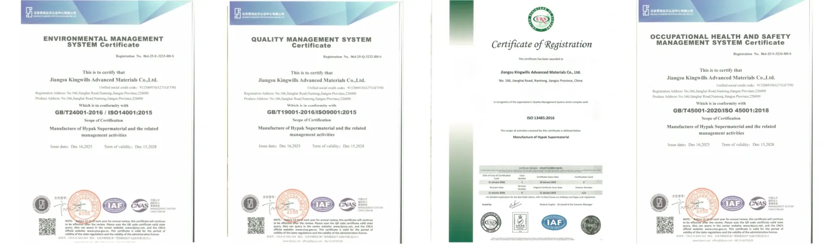 Kingwills™ operations are certified under internationally recognized ISO standards: